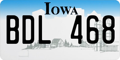 IA license plate BDL468