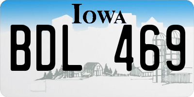 IA license plate BDL469