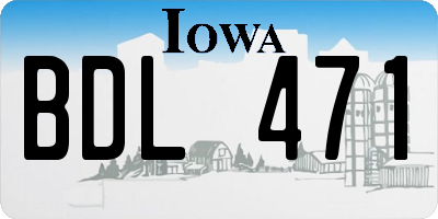 IA license plate BDL471