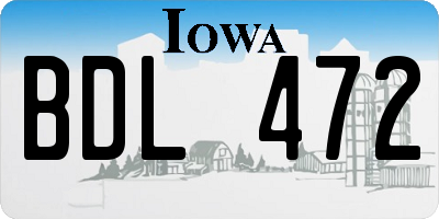 IA license plate BDL472