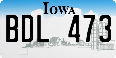 IA license plate BDL473