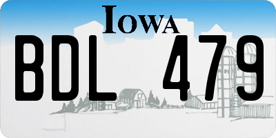 IA license plate BDL479