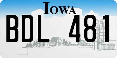 IA license plate BDL481