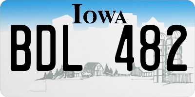 IA license plate BDL482