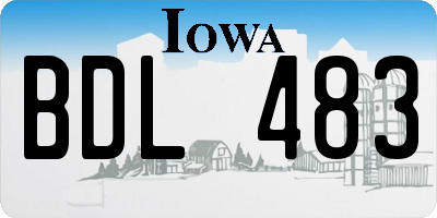IA license plate BDL483