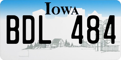 IA license plate BDL484