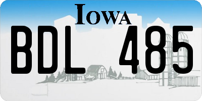 IA license plate BDL485