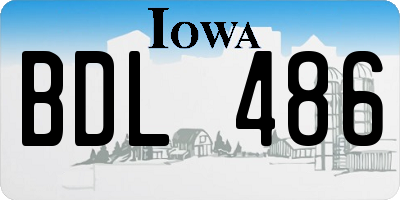 IA license plate BDL486