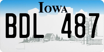 IA license plate BDL487
