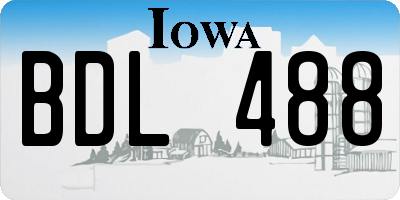 IA license plate BDL488
