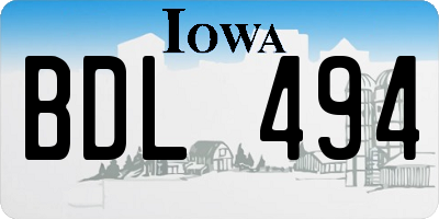 IA license plate BDL494