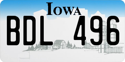 IA license plate BDL496