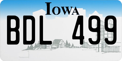 IA license plate BDL499