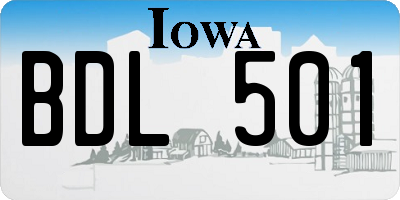 IA license plate BDL501