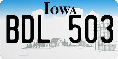 IA license plate BDL503