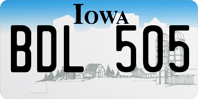 IA license plate BDL505