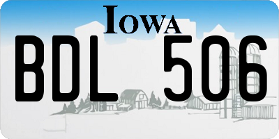 IA license plate BDL506