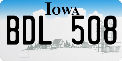 IA license plate BDL508