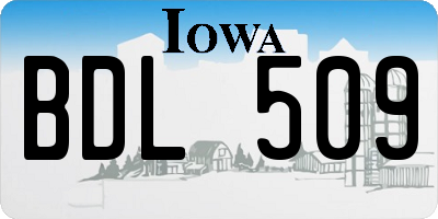 IA license plate BDL509
