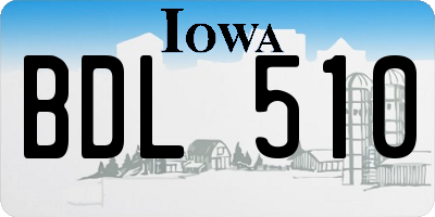 IA license plate BDL510