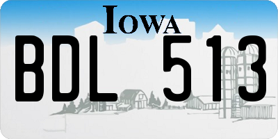 IA license plate BDL513