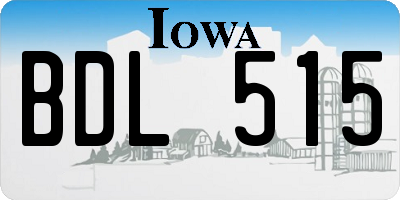 IA license plate BDL515