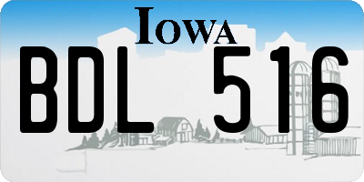 IA license plate BDL516