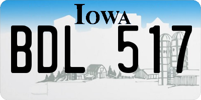 IA license plate BDL517