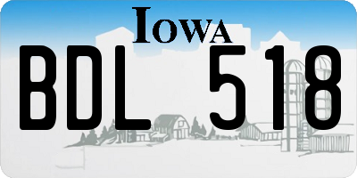 IA license plate BDL518
