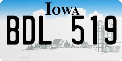 IA license plate BDL519