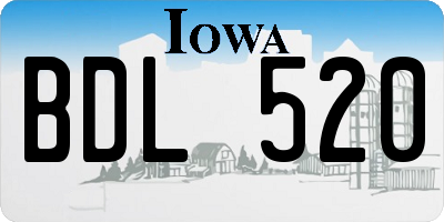 IA license plate BDL520