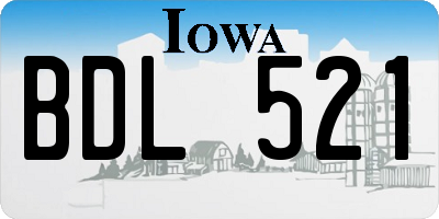 IA license plate BDL521