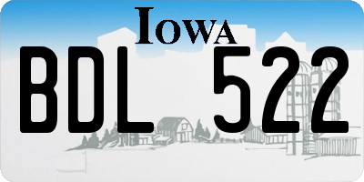 IA license plate BDL522