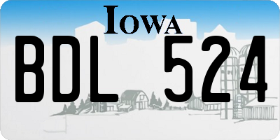 IA license plate BDL524
