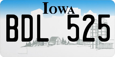 IA license plate BDL525