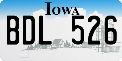 IA license plate BDL526