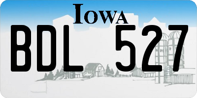 IA license plate BDL527