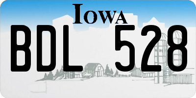 IA license plate BDL528