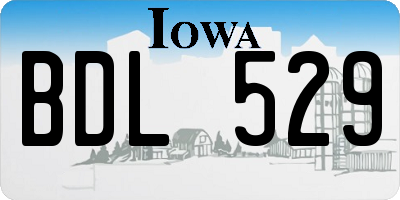 IA license plate BDL529