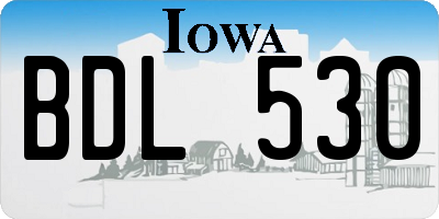 IA license plate BDL530