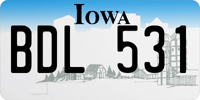 IA license plate BDL531