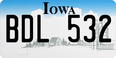 IA license plate BDL532