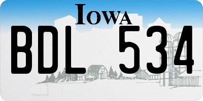 IA license plate BDL534