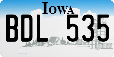 IA license plate BDL535