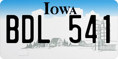 IA license plate BDL541