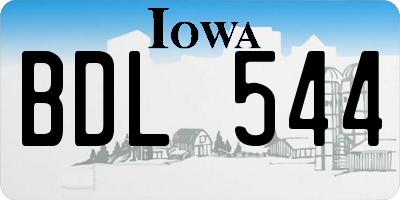 IA license plate BDL544