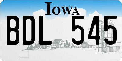 IA license plate BDL545