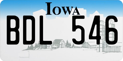 IA license plate BDL546