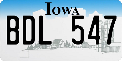 IA license plate BDL547