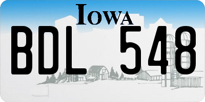 IA license plate BDL548